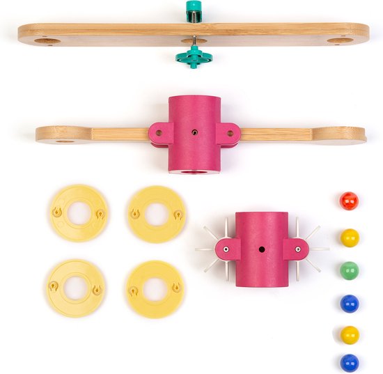 Boppi - uitbreidingspakket houten knikkerbaan- met wipwap & schoeprad Boppi - uitbreidingspakket houten knikkerbaan- met wipwap & schoeprad