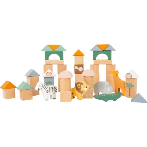 Small Foot Bouwblokkenset met safari speelfiguren