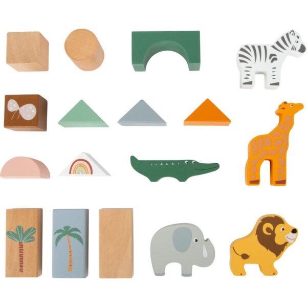Small Foot Bouwblokkenset met safari speelfiguren