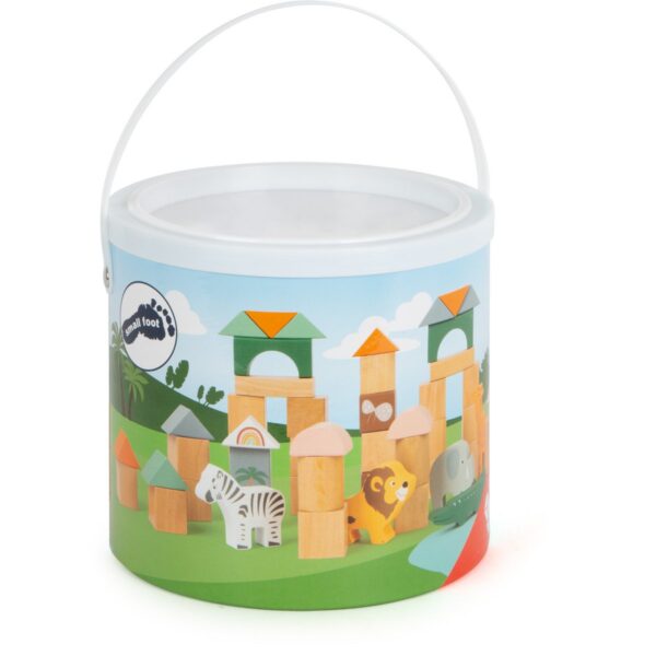 Small Foot Bouwblokkenset met safari speelfiguren