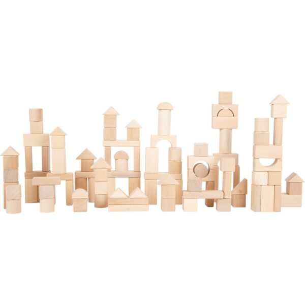 Houten bouwblokken naturel 100 stuks in een zak1 Small Foot Houten bouwblokken naturel 100 stuks in een zak