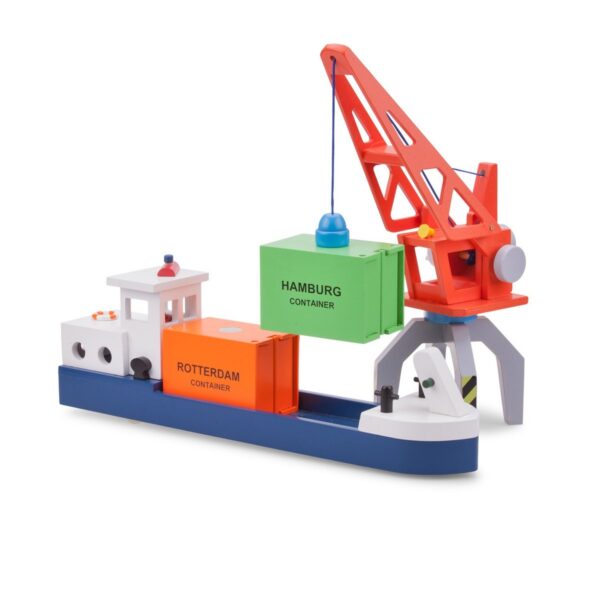 Rijnaak met 2 containers1 New Classic Toys Rijnaak met 2 containers Havenlijn