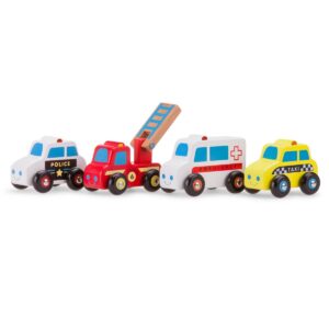 New classic toys Voertuigenset 4 auto's taxi, politie, brandweer en ambulance