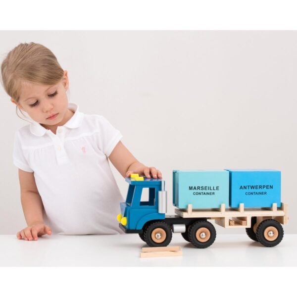 Vrachtwagen met 2 containers3 New Classic Toys Vrachtwagen met 2 containers Havenlijn