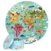 4RWD wereldkaartpuzzel puzzel rond formaat in op berg doos 150 stukjes