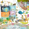 4RWD wereldkaartpuzzel puzzel rond formaat in op berg doos 150 stukjes