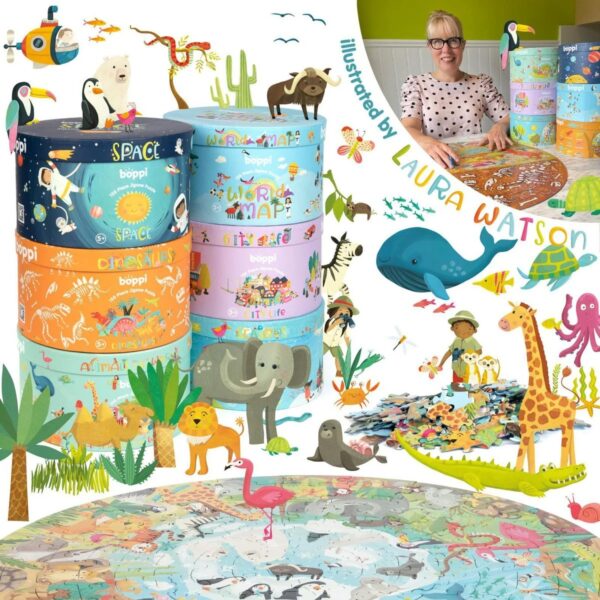 boppi wereldkaart puzzel3 4RWD wereldkaartpuzzel puzzel rond formaat in op berg doos 150 stukjes