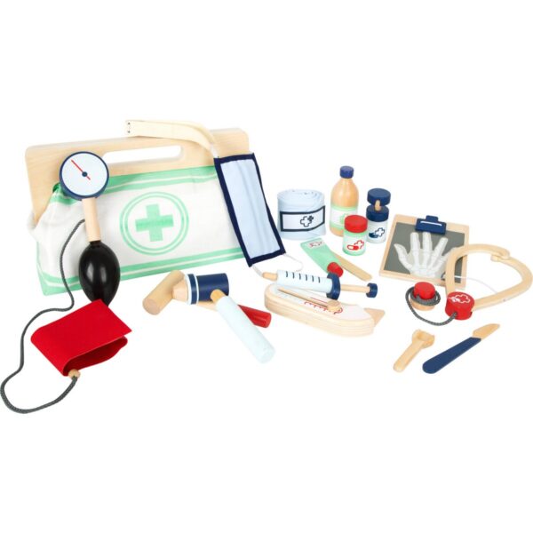 dokterstas1 Small Foot - Dokterstas met Houten Dokter Accessoires, 18dlg