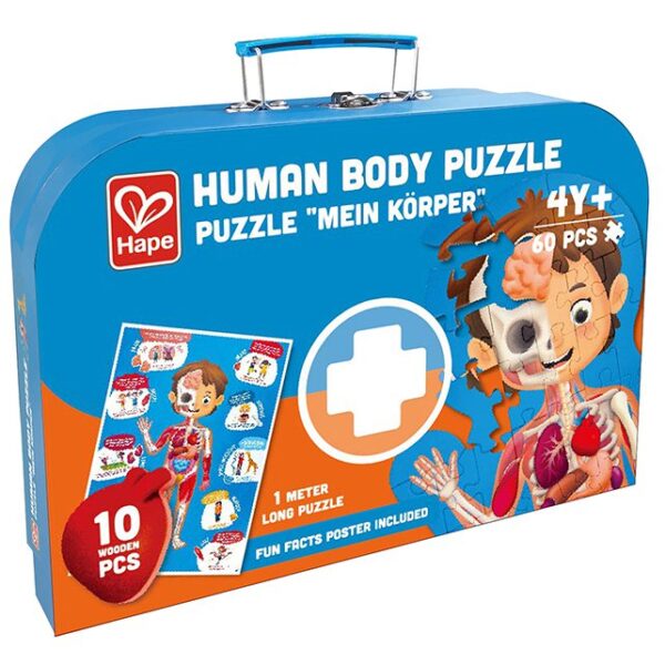 koffer puzzel Hape Human body puzzle - puzzel menselijk lichaam