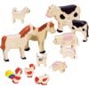 Goki Houten Boerderijdierenset, 12dlg