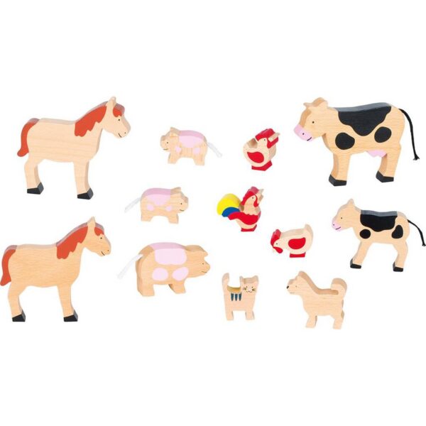 Boerderijdieren Set1 Goki Houten Boerderijdierenset, 12dlg