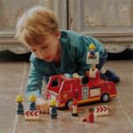 Brandweerwagen61 Dump Truck Geel – Hape Kiepwagen | Stevig Speelgoed voor Buiten en Binnen
