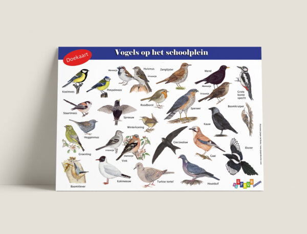 Tringa Paintings Doekaart vogels op het schoolplein