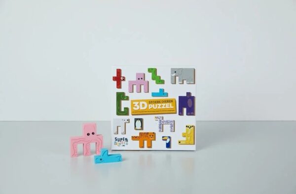 Superblocco Dieren 3D Super Blocco Stoere 3D dieren puzzel van hout