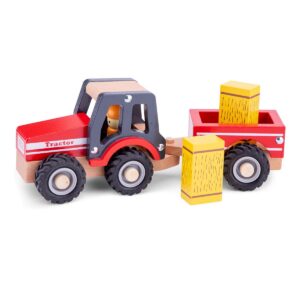 New Classic Toys Tractor met Aanhanger - met hooibalen