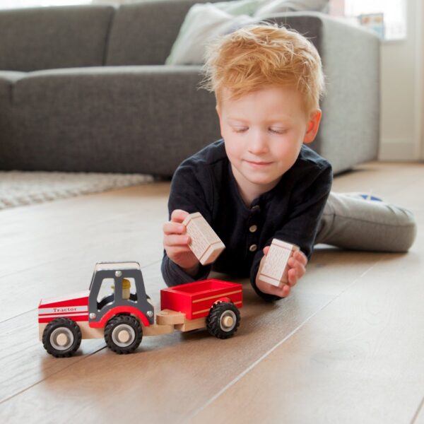 Tractor met Aanhanger - Hooibalen2 New Classic Toys Tractor met Aanhanger - met hooibalen