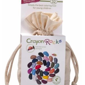 Crayon Rocks Twee-en-dertig (32) Crayon Rocks in ecru katoenen zakje