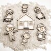 Leuk met letters kleine vultrays familie