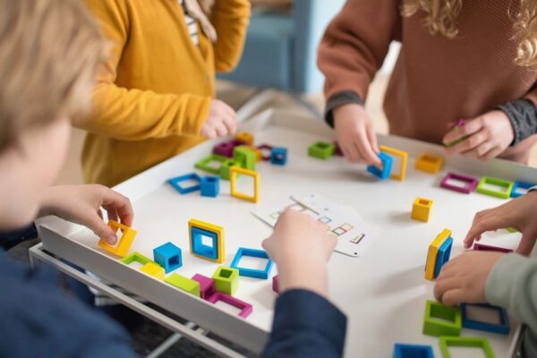 frames9 BS Toys Houten Frames Vorm en Kleuren bouwspel