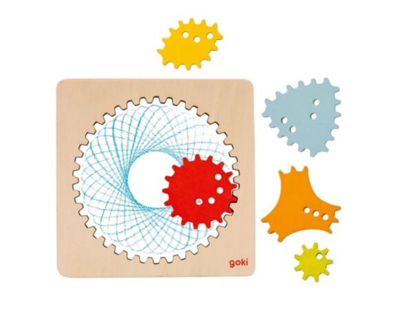Goki Houten Spirograaf Tekenset, 6dlg.