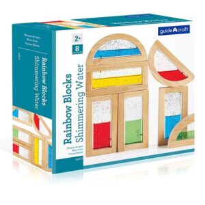 Guidecraft - 8 houten blokken gevuld met glinsterend water