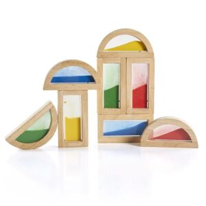 Guidecraft Regenboog houten blokken zand