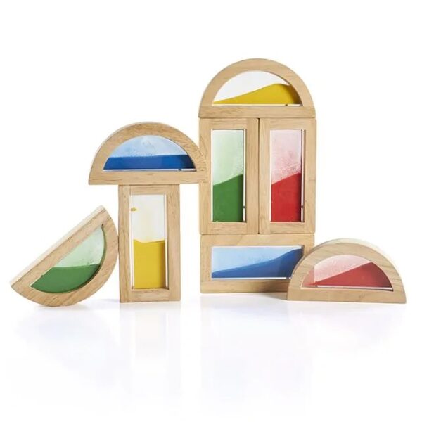 Regenboog blokken zand 1 Guidecraft Regenboog houten blokken zand