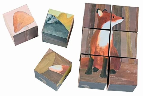 kubuspuzzel bosdieren blokken Egmont Toys Kubuspuzzel blokpuzzel 9 stuks bosdieren