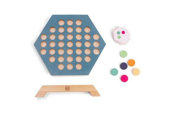 3bijelkaar2 BS Toys Houten speelgoed - 3 bij elkaar (variant van 4 op een rij)