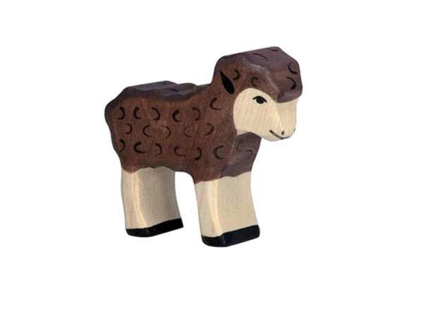 Holztiger Bruin lam Holztiger Lam, zwart. 7 cm.