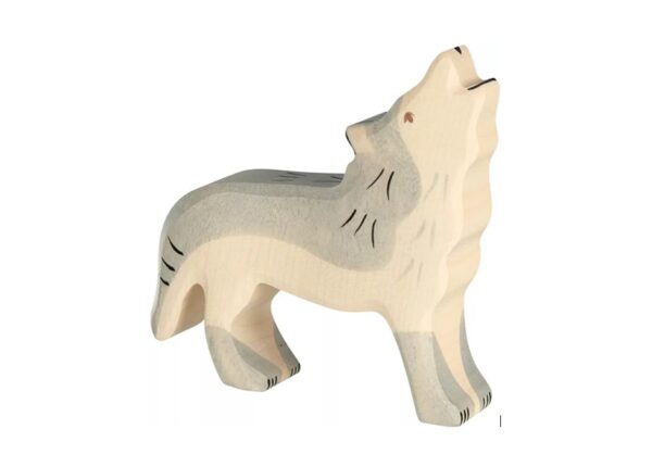 Holztiger huilende wolf Holztiger Wolf, huilend. 11 cm.