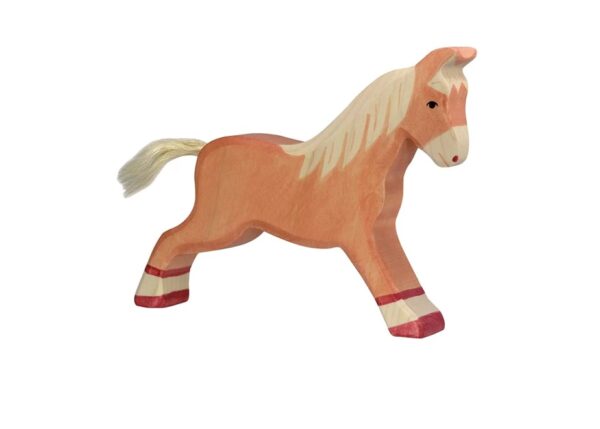 Holztiger rennend lichtbruin paard Holztiger Paard rennend