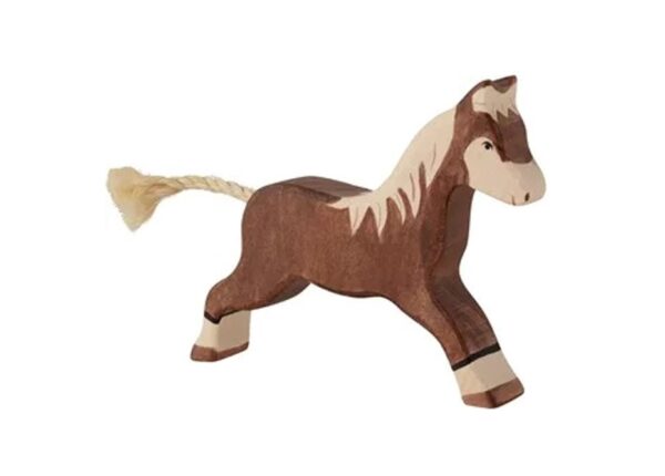 Holztiger rennend paard Holztiger Paard rennend donkerbruin