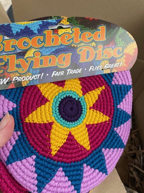 Gehaakte fairtrade frisbee flying disc