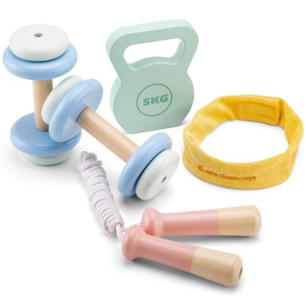 fitnesset1 New Classic Toys Houten Speelgoed Fitness Set - 5 onderdelen