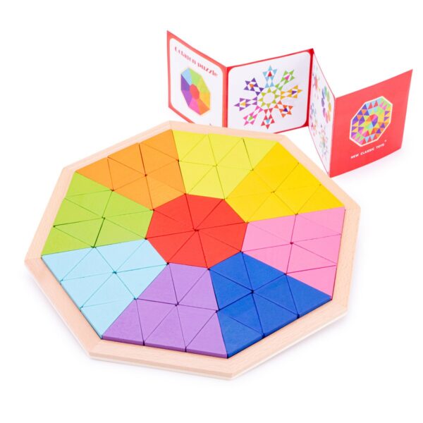 octagon5 New Classic Toys - Houten Geometrische Vormenpuzzel - Achthoek / Octagon Puzzel