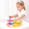 New Classic Toys - Houten Geometrische Vormenpuzzel - Achthoek / Octagon Puzzel