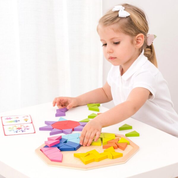 octagon6 New Classic Toys - Houten Geometrische Vormenpuzzel - Achthoek / Octagon Puzzel