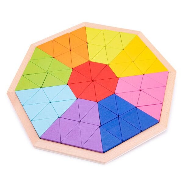 octagon8 New Classic Toys - Houten Geometrische Vormenpuzzel - Achthoek / Octagon Puzzel
