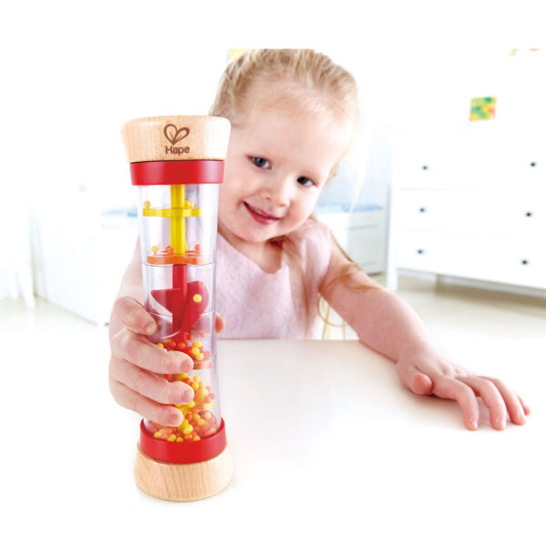 regenmaker rood1 Hape Regenmaker – Rood | Zintuiglijk Speelgoed voor Baby’s