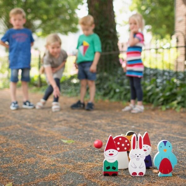 Kabouter Bowling 11 BS Toys Kabouter Bowling Kegelspel Actiespel Hout 7 Delig