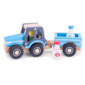 New Classic Toys Tractor met Aanhanger - met melkflessen