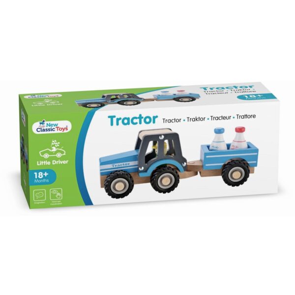 New Classic Toys Tractor met Aanhanger - met melkflessen