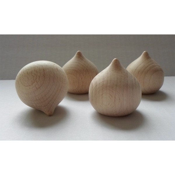 Houten Ui vormige kegel - ca 40x40mm- beukenhout onbehandeld Houten Kegel - Ui-vormig