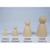 Kegelpoppetje peg doll met ribbels (Bijtje)