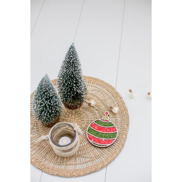 Leuk met letters houten vultray kerstbal