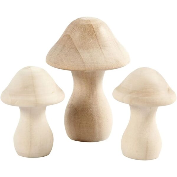 paddestoelen set 3.1 Houten Paddenstoelen (set 3 stuks)