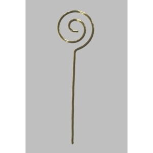 Staf metaal Goud kleurig Sinterklaas 8 cm (per 5)