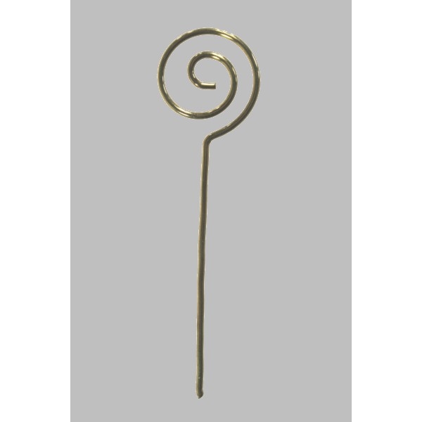 Staf metaal Goud kleurig Sinterklaas 8 cm (per 5)