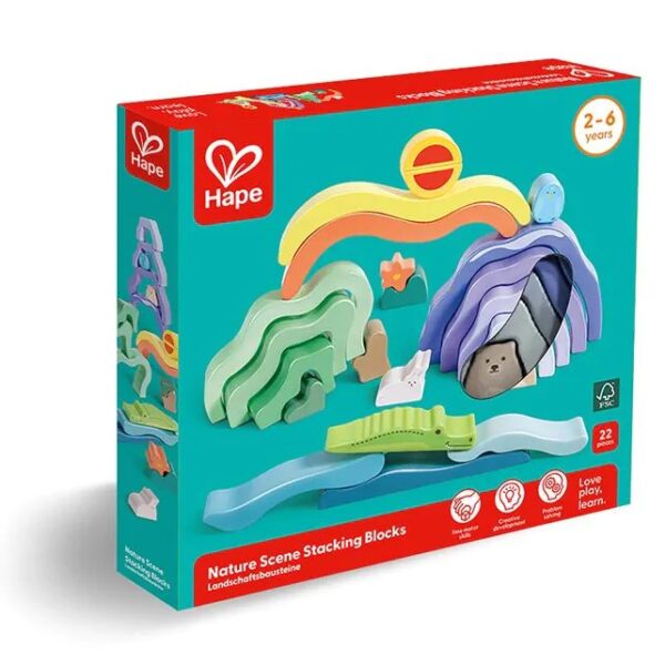 stockingblocks Hape Nature Scene Stacking Blocks - natuurtafereel stapelblokken